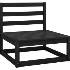 vidaXL Sofá central de jardín madera maciza de pino Negro