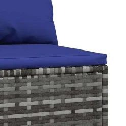vidaXL Muebles De Jardín-Sofá central de jardín con cojines ratán sintético gris