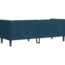 vidaXL Sofá Chesterfield 3 plazas con cojines terciopelo Azul Hot