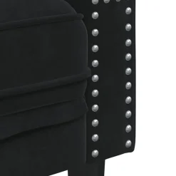 vidaXL Sofá Chesterfield 2 plazas con cojines terciopelo Negro Best