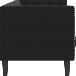 vidaXL Sofá Chesterfield 3 plazas con cojines terciopelo Negro Outlet