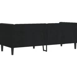 vidaXL Sofá Chesterfield 3 plazas con cojines terciopelo Negro Outlet
