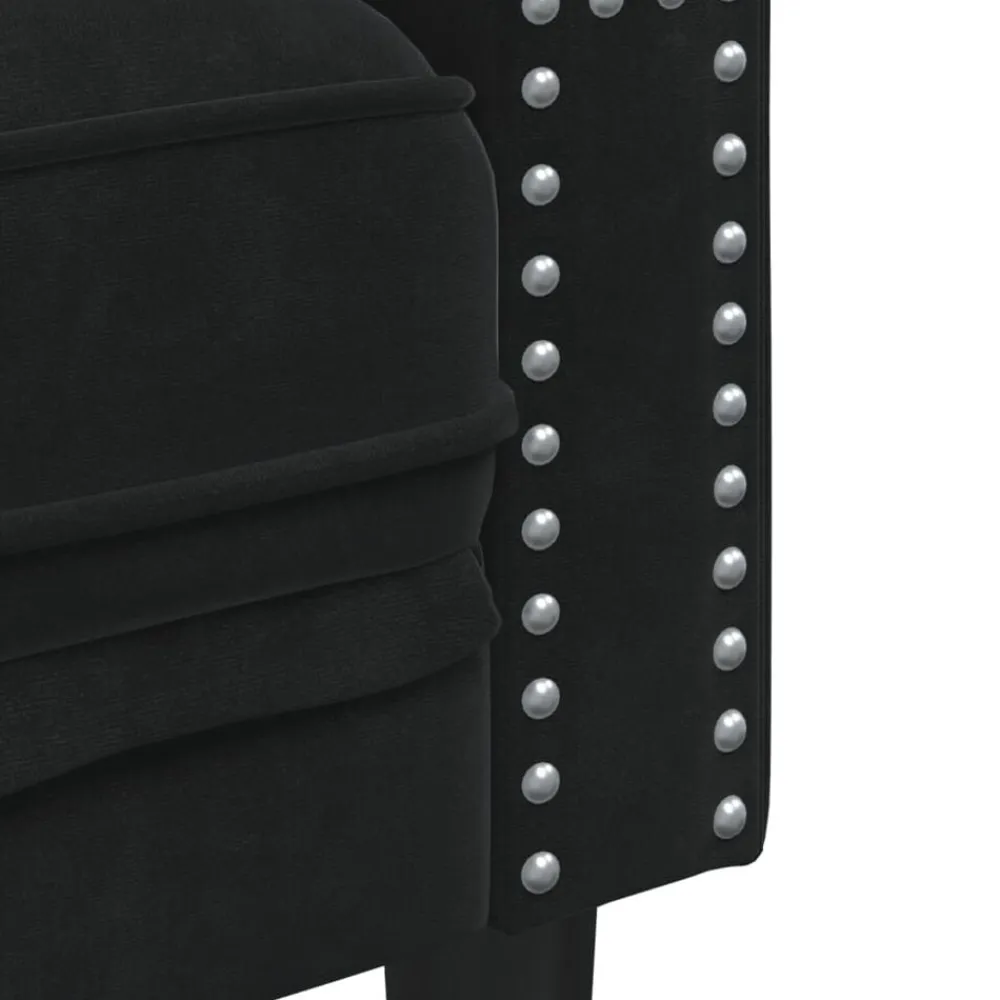 vidaXL Sofá Chesterfield 3 plazas con cojines terciopelo Negro Outlet