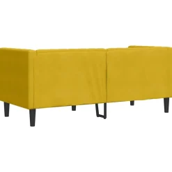 vidaXL Sofá Chesterfield 2 plazas con cojines terciopelo Amarillo Outlet