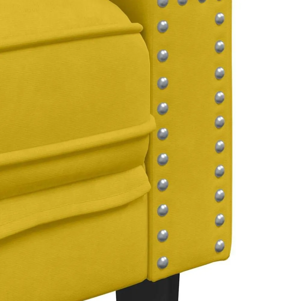 vidaXL Sofá Chesterfield 2 plazas con cojines terciopelo Amarillo Outlet
