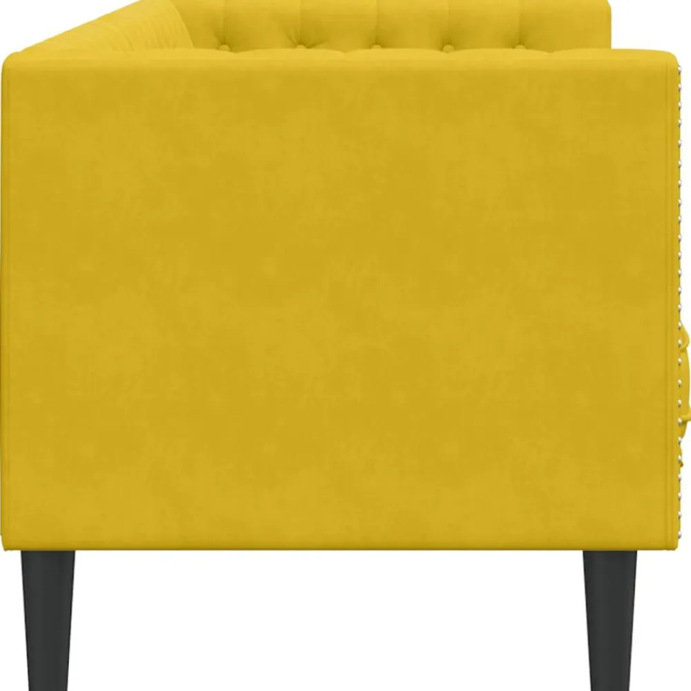 vidaXL Sofás-Sofá Chesterfield 3 plazas con cojines terciopelo