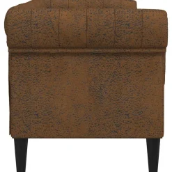 vidaXL Sofás-Sofá chesterfield de 2 plazas tela marrón