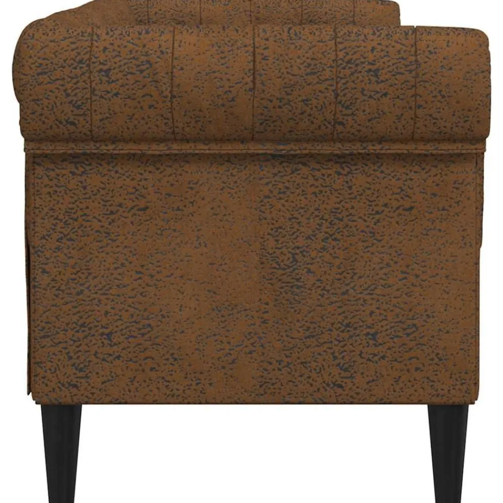 vidaXL Sofás-Sofá chesterfield de 2 plazas tela marrón