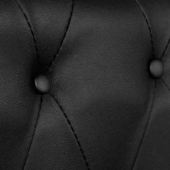 vidaXL Sofá Chesterfield de 3 plazas cuero sintético Negro Discount