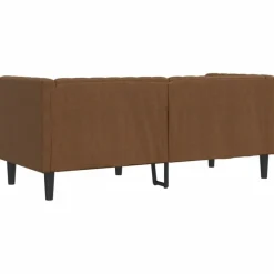 vidaXL Sofá Chesterfield de 2 plazas piel de ante sintético marrón Marr&oacute;n Online