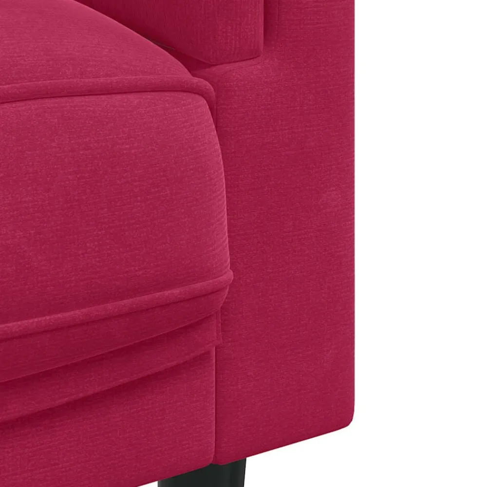 vidaXL Sofás-Sofá con cojines 3 plazas terciopelo rojo tinto