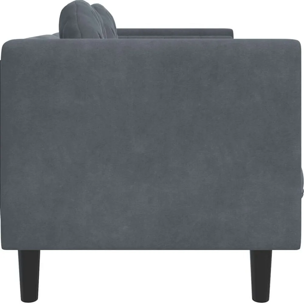 vidaXL Sofá con cojines 3 plazas terciopelo Gris oscuro