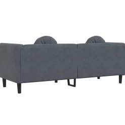 vidaXL Sofá con cojines 3 plazas terciopelo Gris oscuro