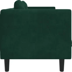 vidaXL Sofá con cojines 2 plazas terciopelo Verde oscuro