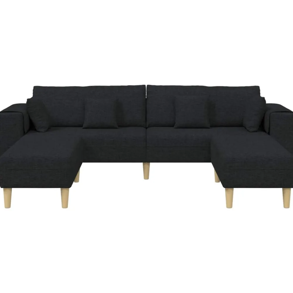 vidaXL Sofá con cojín 3 pcs tela Negro Best