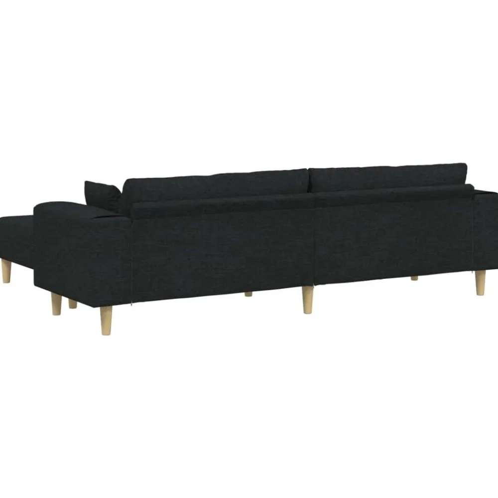 vidaXL Sofá con cojín 3 pcs tela Negro Best