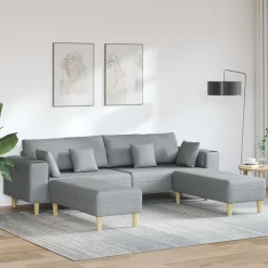 vidaXL Sofás-Sofá con cojín 3 pcs tela