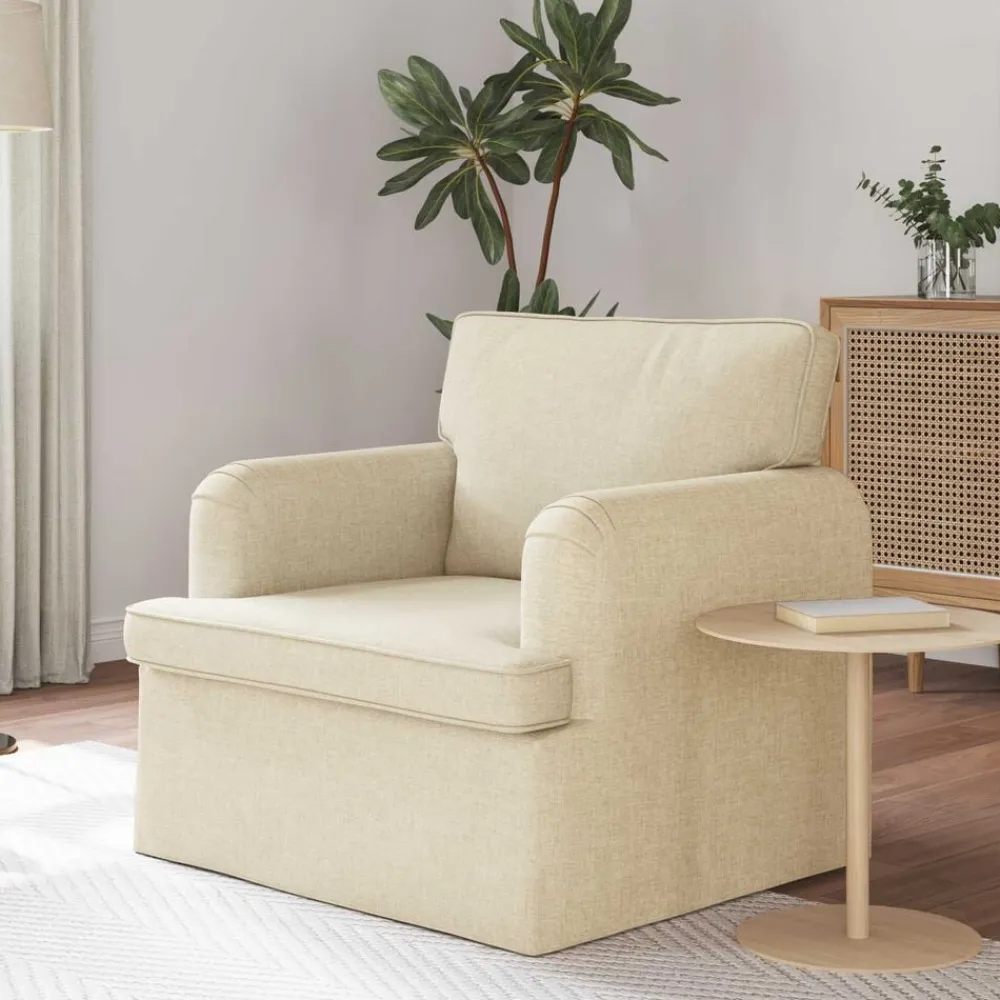 vidaXL Sofá 84 x 80 x 85 cm tela Crema New
