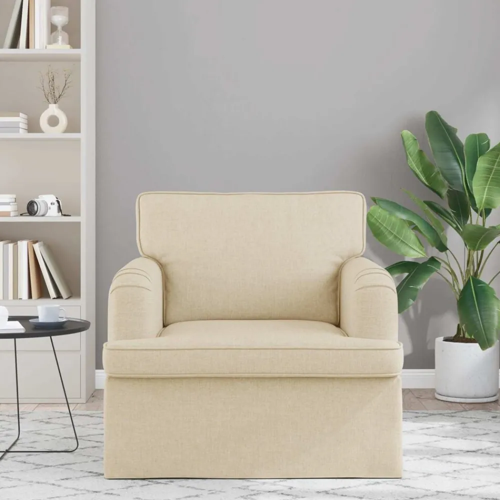 vidaXL Sofá 84 x 80 x 85 cm tela Crema New