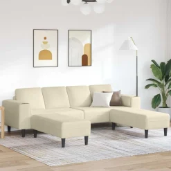 vidaXL Sofás-Sofá 250 x 188 x 76 cm Tela de Pana