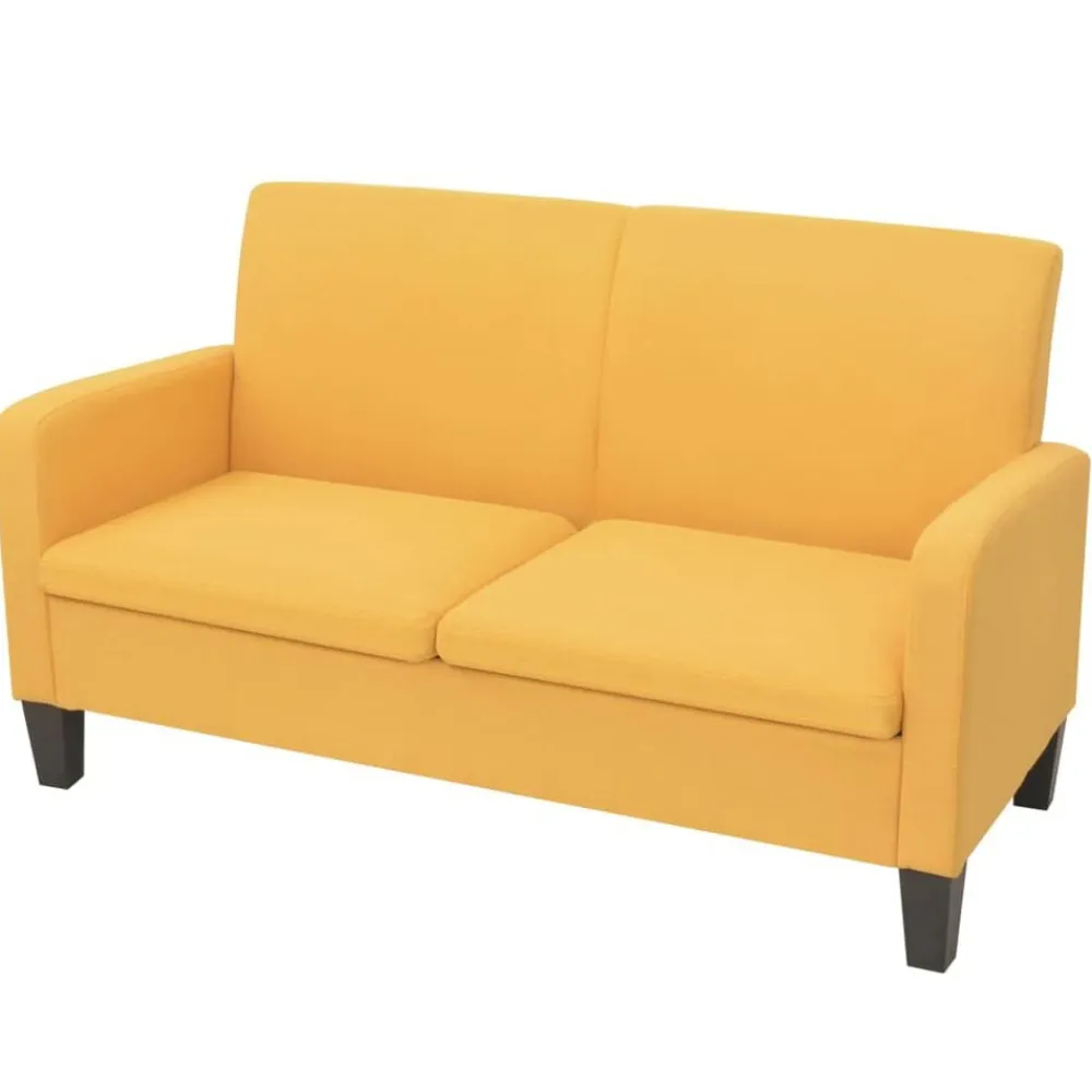 vidaXL Sofá de 2 plazas 135x65x76 cm Amarillo Hot