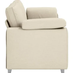 vidaXL Sofá de 3 plazas Beige 220 cm Tejido mezcla de lino