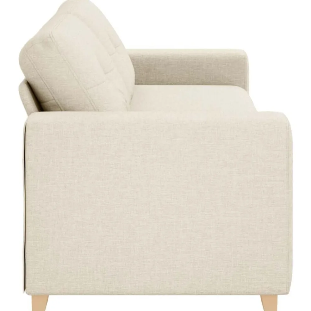 vidaXL Sofás-Sofá de 3 plazas Beige 220 cm Tejido mezcla de lino
