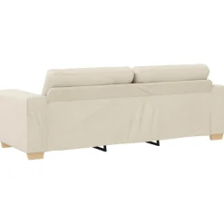 vidaXL Sofás-Sofá de 3 plazas Beige 220 cm Tejido mezcla de lino