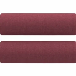 vidaXL Sofás-Sofá de 2 plazas con cojines tela rojo tinto 120 cm
