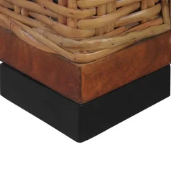 vidaXL Sofás-Sofá de 2 plazas con cojines ratán natural marrón