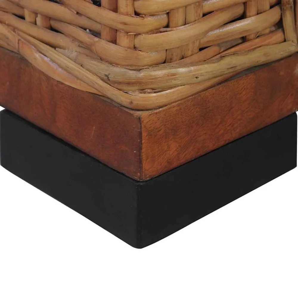vidaXL Sofás-Sofá de 2 plazas con cojines ratán natural marrón