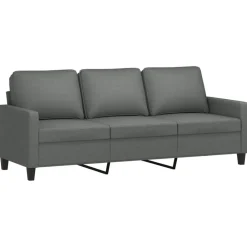 vidaXL Sofás-Sofá de 3 plazas con taburete de tela 180 cm