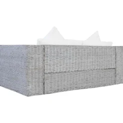 vidaXL Sofá de 2 plazas con cojines ratán natural Gris Sale