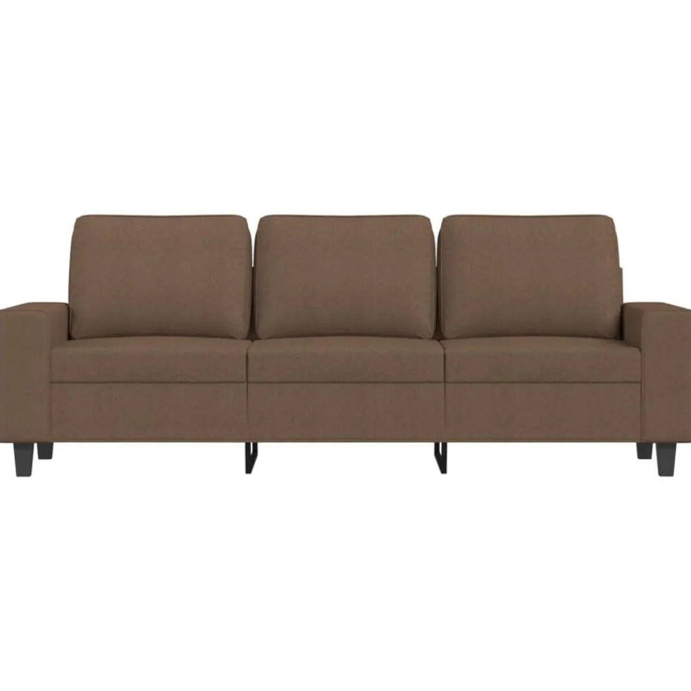 vidaXL Sofá de 3 plazas con taburete de tela marrón 180 cm Marrón New