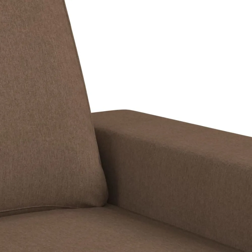 vidaXL Sofá de 3 plazas con taburete de tela marrón 180 cm Marrón New