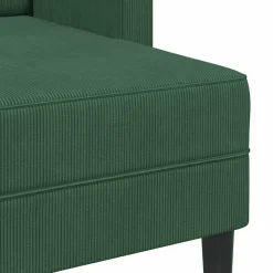 vidaXL Sofá de 2 plazas con chaise longue en forma de L 125 cm Verde oscuro