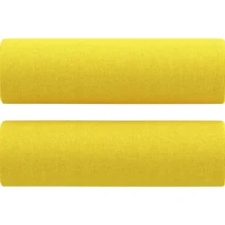 vidaXL Sofá de 2 plazas con cojines tela 120 cm Amarillo claro Clearance