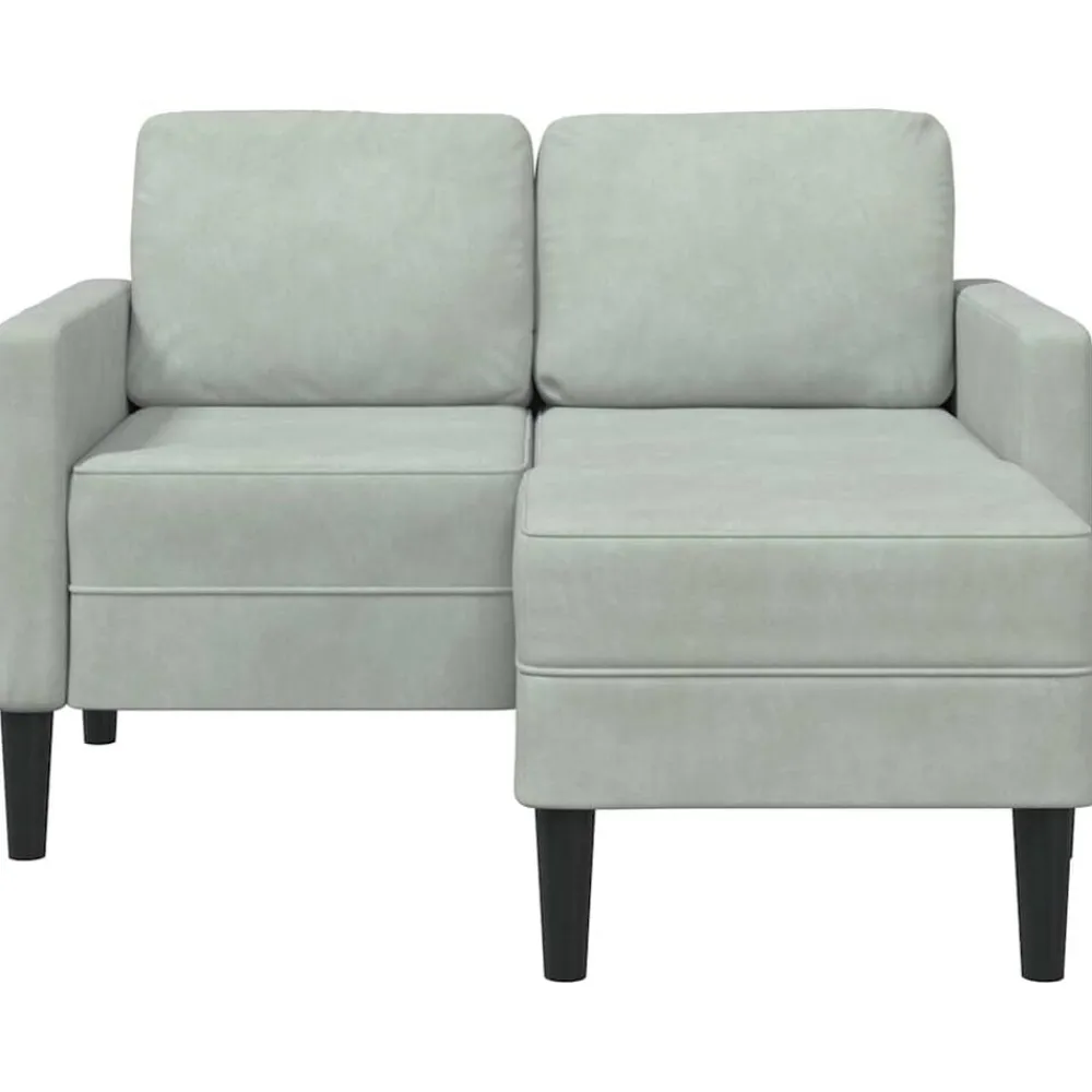 vidaXL Sofá de 2 plazas con chaise longue en forma L 125 cm Gris claro