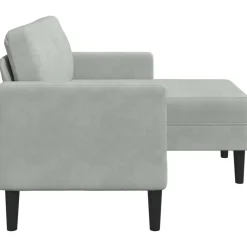 vidaXL Sofá de 2 plazas con chaise longue en forma L 125 cm Gris claro