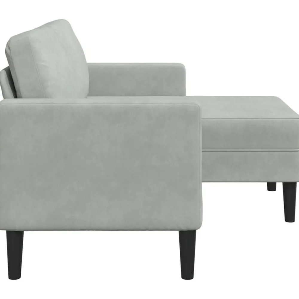 vidaXL Sofá de 2 plazas con chaise longue en forma L 125 cm Gris claro