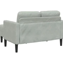 vidaXL Sofá de 2 plazas con chaise longue en forma L 125 cm Gris claro