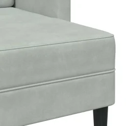 vidaXL Sofá de 2 plazas con chaise longue en forma L 125 cm Gris claro