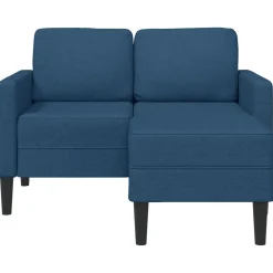 vidaXL Sofá de 2 plazas con chaise longue en forma L Tela 125 cm Azul