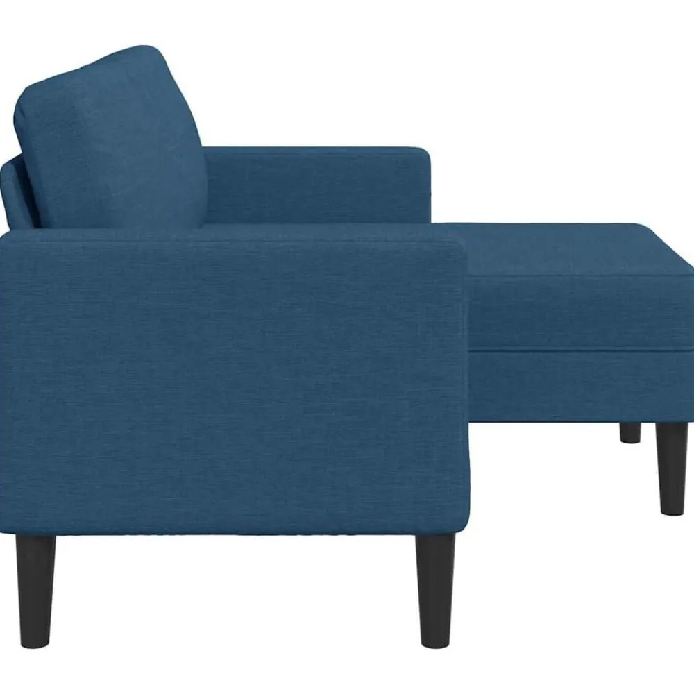 vidaXL Sofá de 2 plazas con chaise longue en forma L Tela 125 cm Azul
