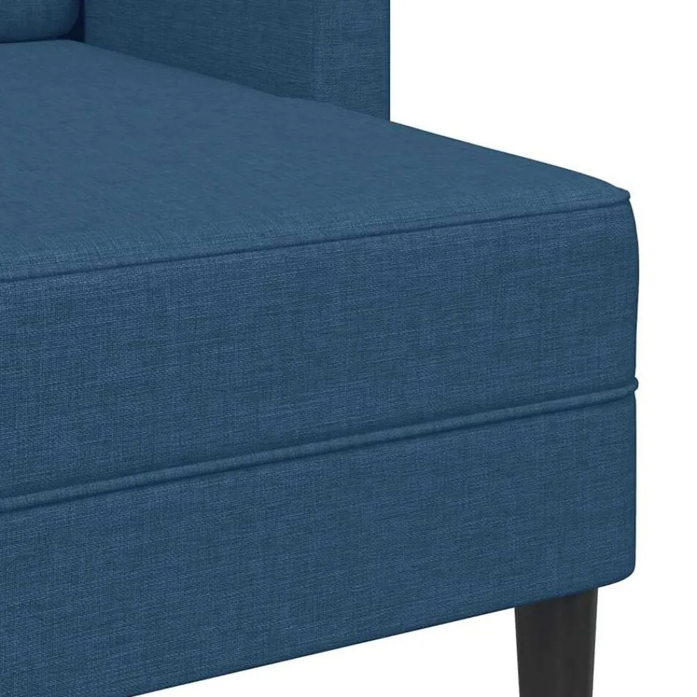 vidaXL Sofá de 2 plazas con chaise longue en forma L Tela 125 cm Azul