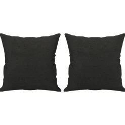vidaXL Sofá de 2 plazas con cojines tela 120 cm Negro New