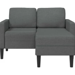 vidaXL Sofás-Sofá de 2 plazas con chaise longue en forma de L, color , 125 cm, tela,