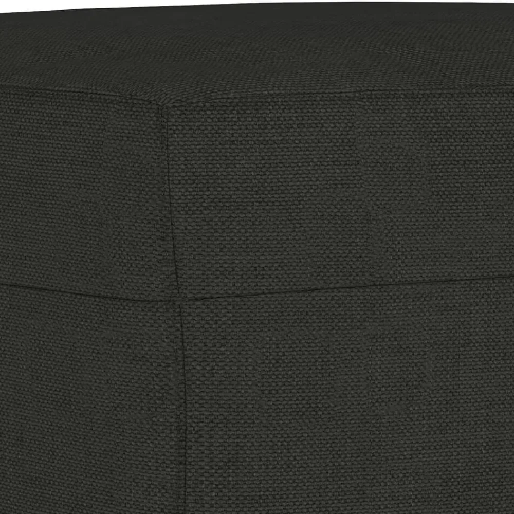 vidaXL Sofá de 3 plazas con taburete de tela 180 cm Negro Clearance