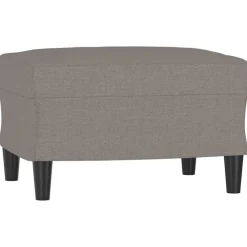 vidaXL Sofá de 3 plazas con taburete de tela gris taupe 180 cm Taupé Sale
