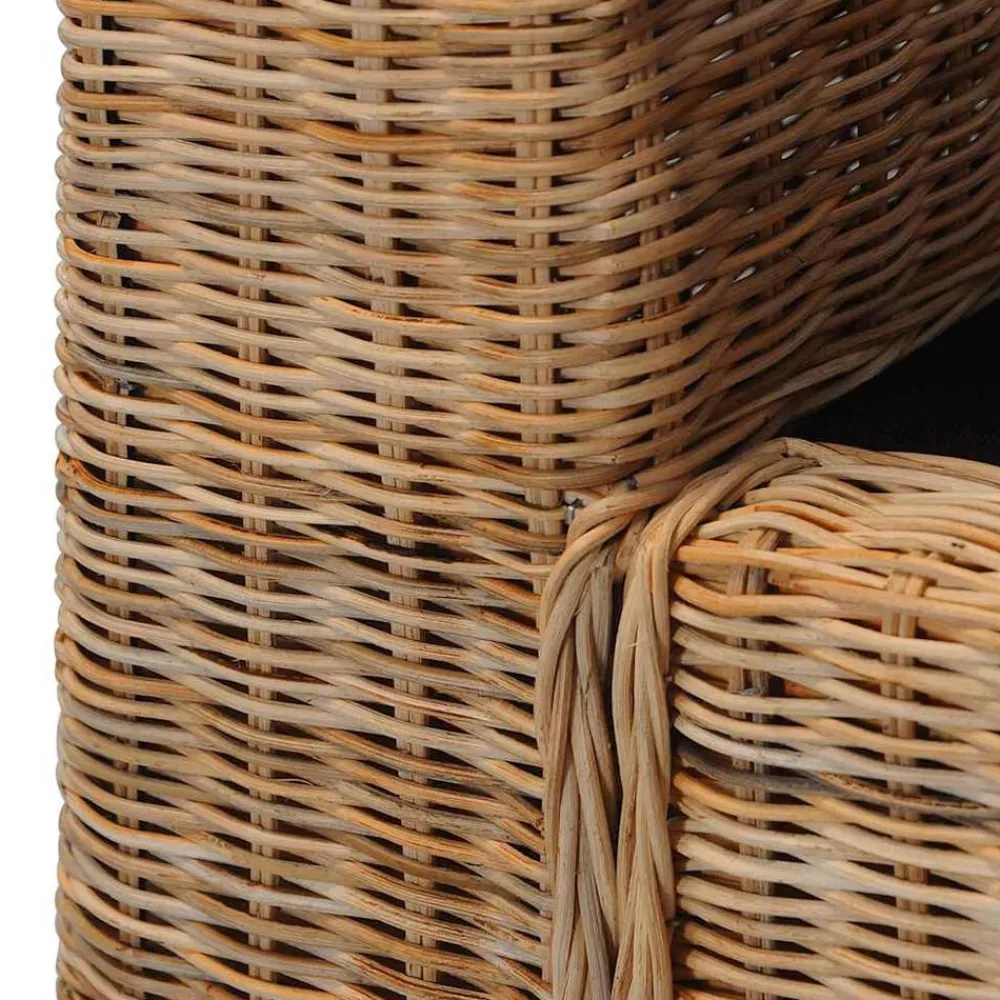 vidaXL Sofás-Sofá de 2 plazas con cojines ratán natural